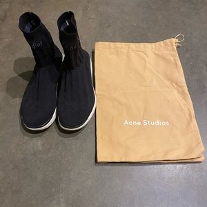 Acne Studios Batilda Stretch-knit Sneakers - Size US 7 (EU 37) Black